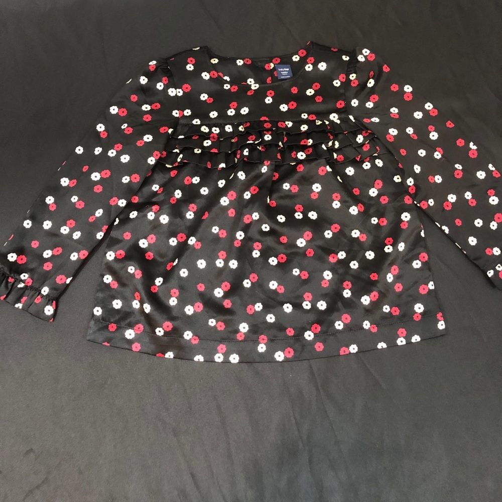 Baby Gap Black Floral Blouse